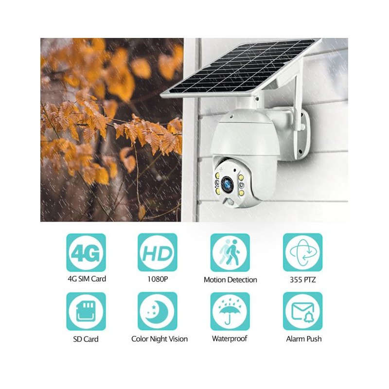 Cámara vídeo vigilancia alarma 4G SOLAR sin luz